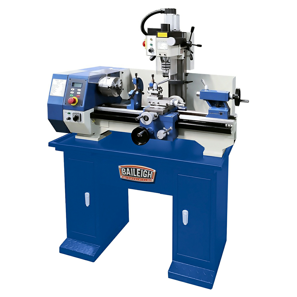 JPWBA9-1228216 - Wurth Machinery Baileigh MLD-1022 Mill Drill Lathe Combo, 1 HP, 110V, 10" Swing, 22" Between Centers – Precision Multi-Purpose Machine