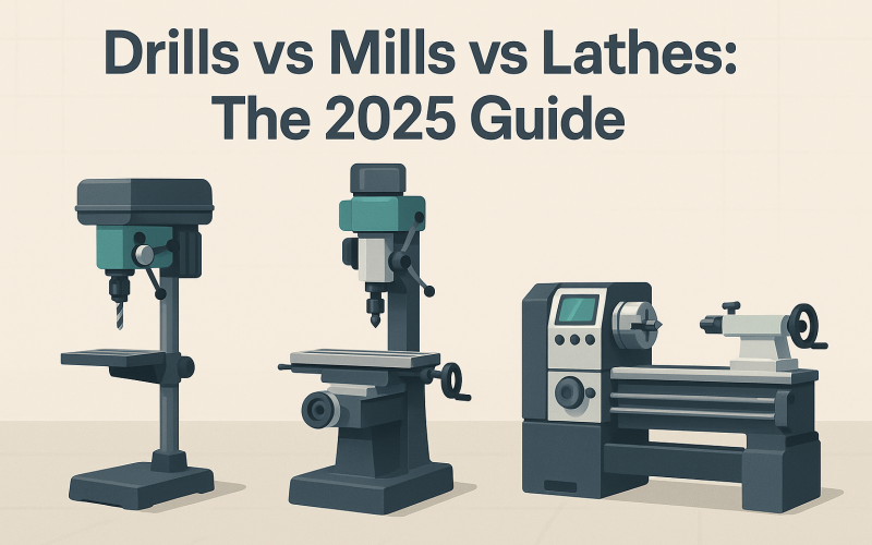 Drills vs Mills vs Lathes-2025 Guide