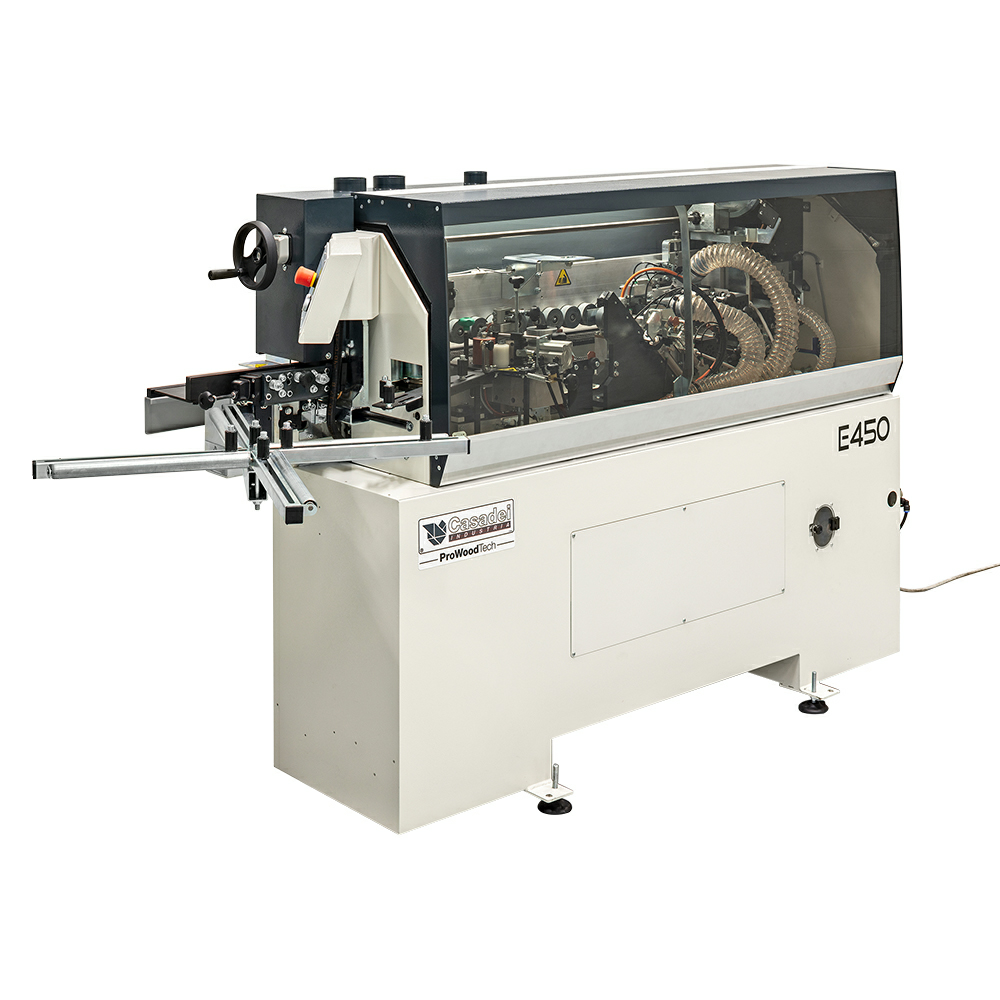 Casadei E450PM Automatic Edgebander with Inferior Holt-Melt Glue Pot (EVA)/Chain Panel-Feeding and Pre-Milling