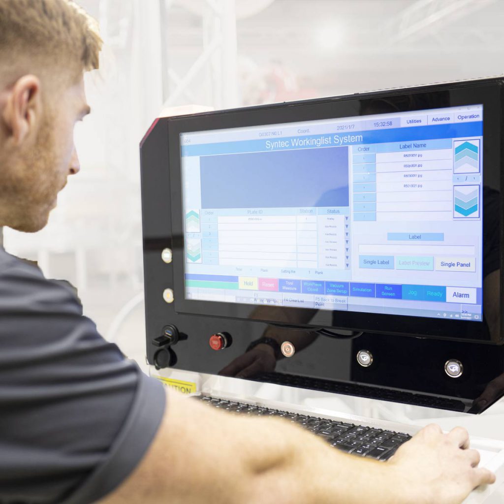 Copy-of-02_driverless-operations - Wurth Machinery The XPR Raptor CNC Router's cutting edge technology comes with a touchscreen and HD camera.